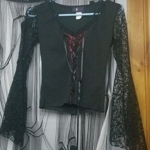 Morbid Threads Vamp Bell Sleeve Top